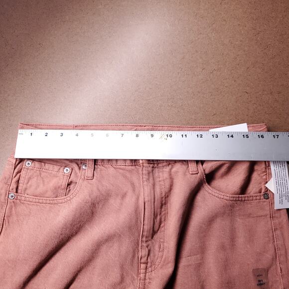 Aeropostale 90s Baggy Jeans Straight Leg Distressed Women 12 Brick Red - Picture 6 of 14